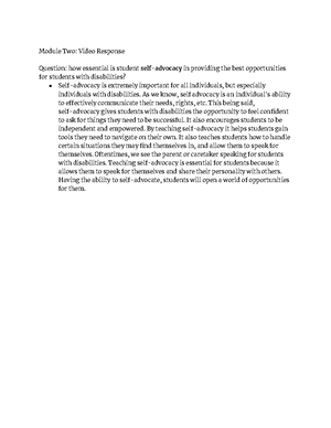 Module One Assignment - Module One Question How would hearing the ...