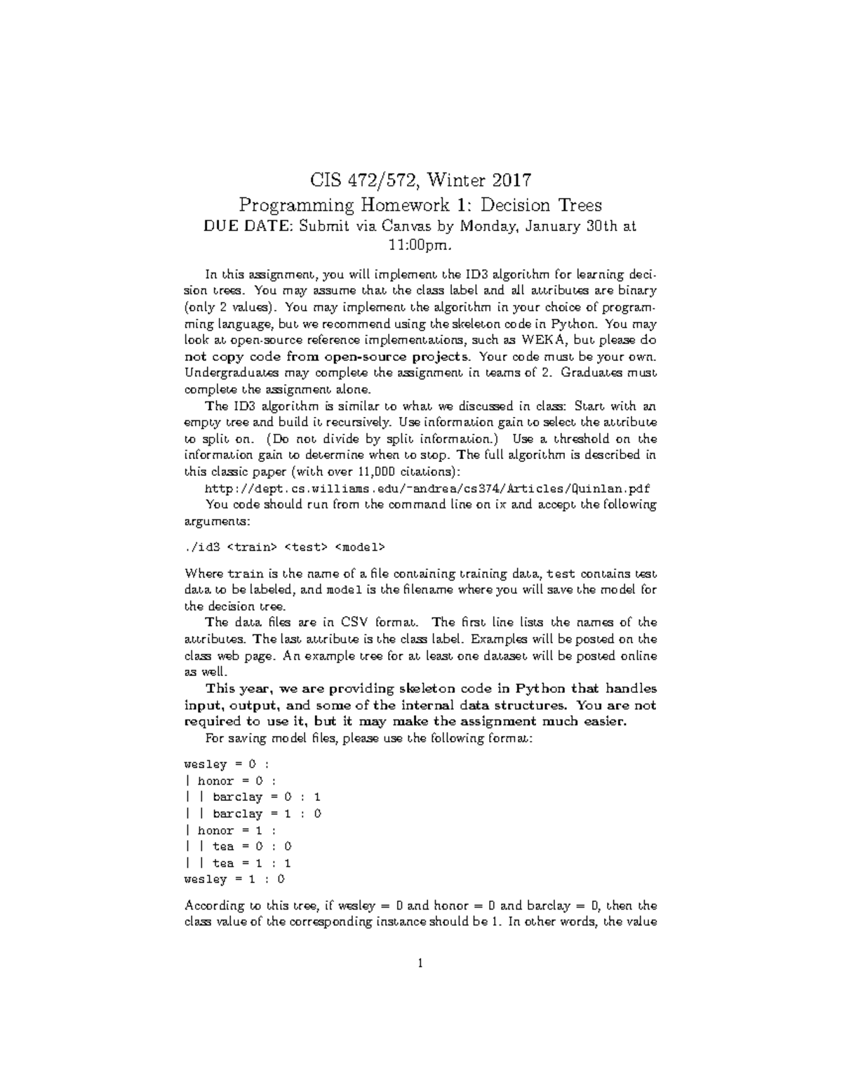 Prog hw1 - Programming homework assignment 1 - CIS Winter 2017 ...