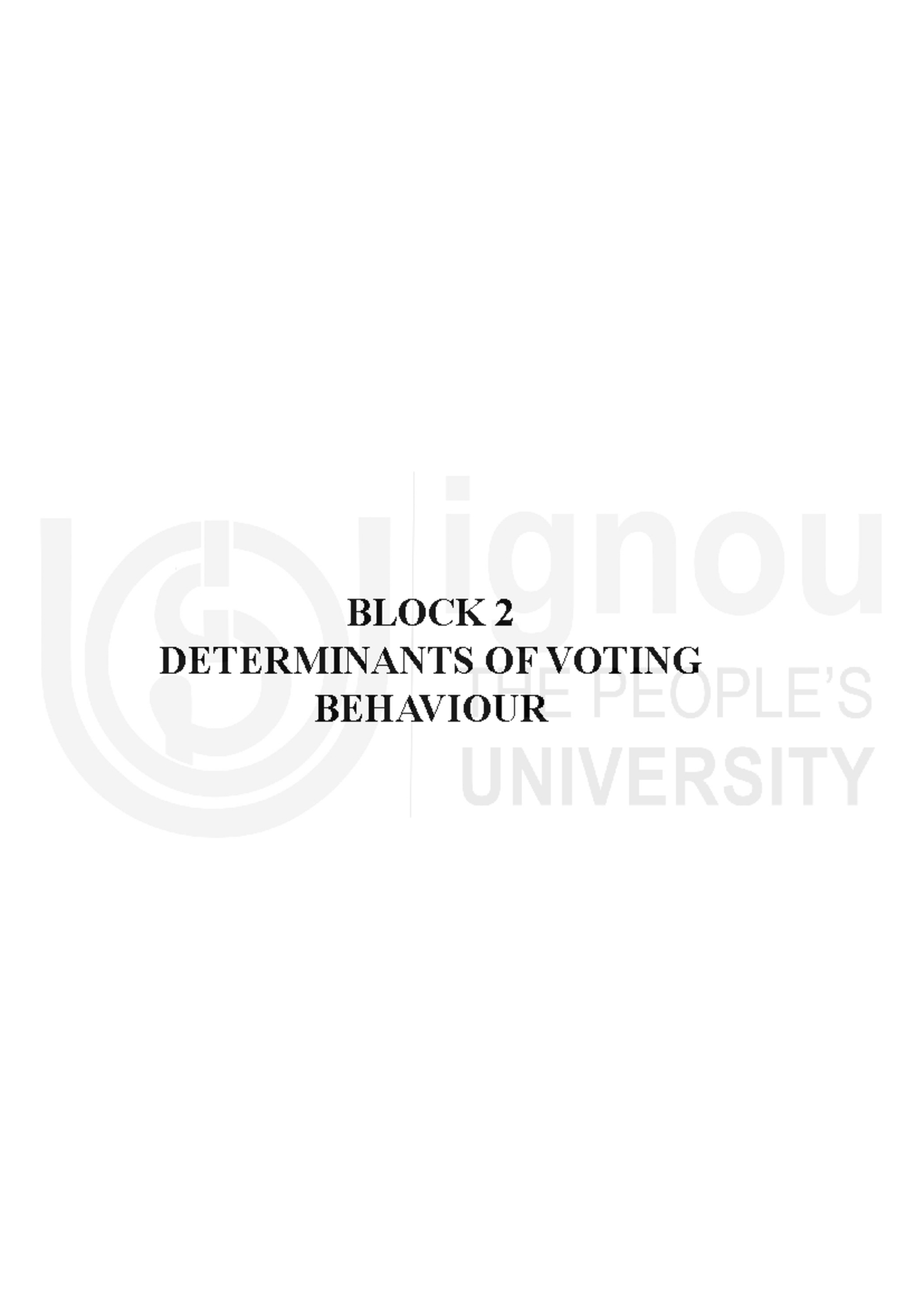 Electorate and Voting Behaviour: Determinants in Indian Elections - Studocu
