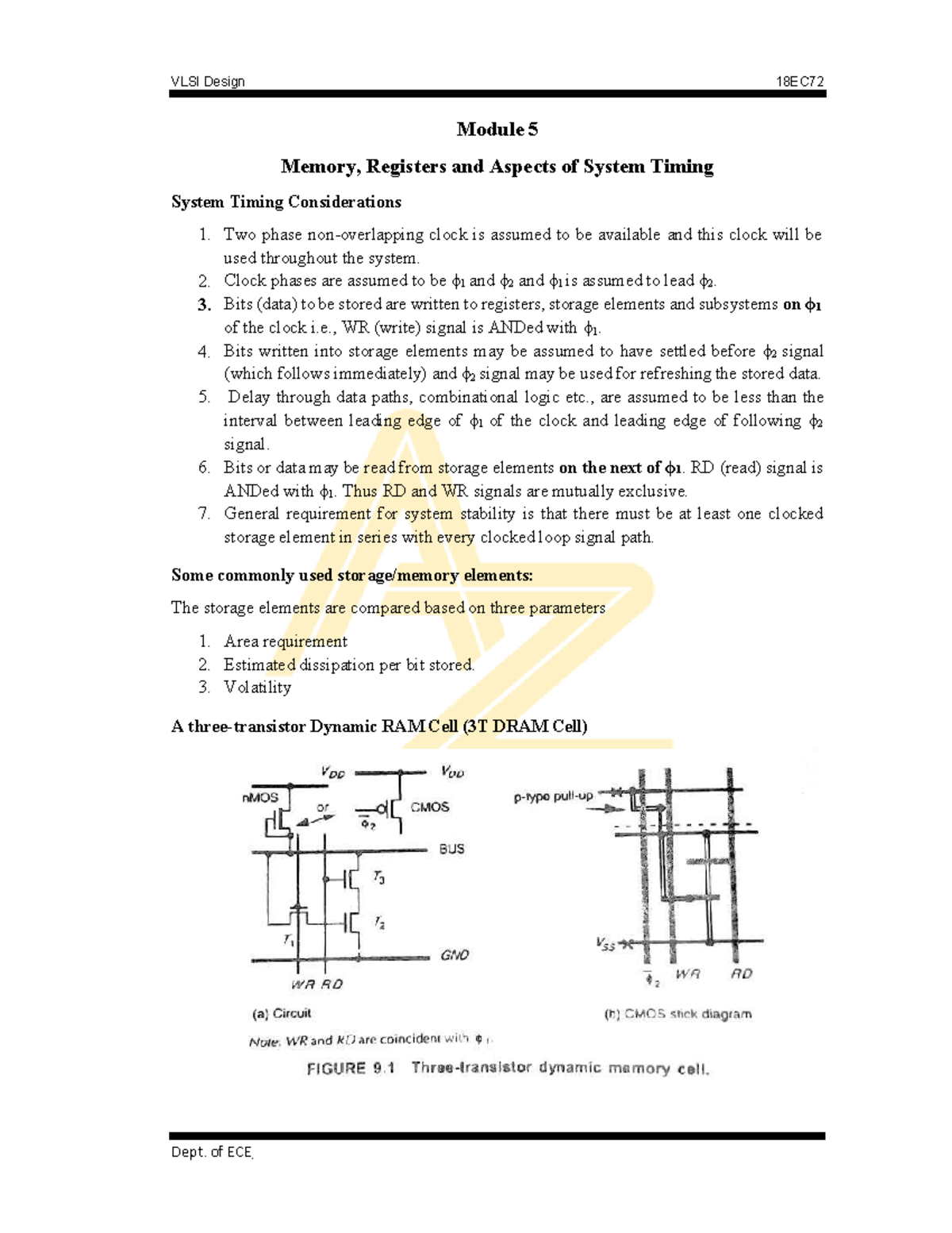 VLSI Design Module 5 - Memory, Registers & System Timing Aspects - Studocu