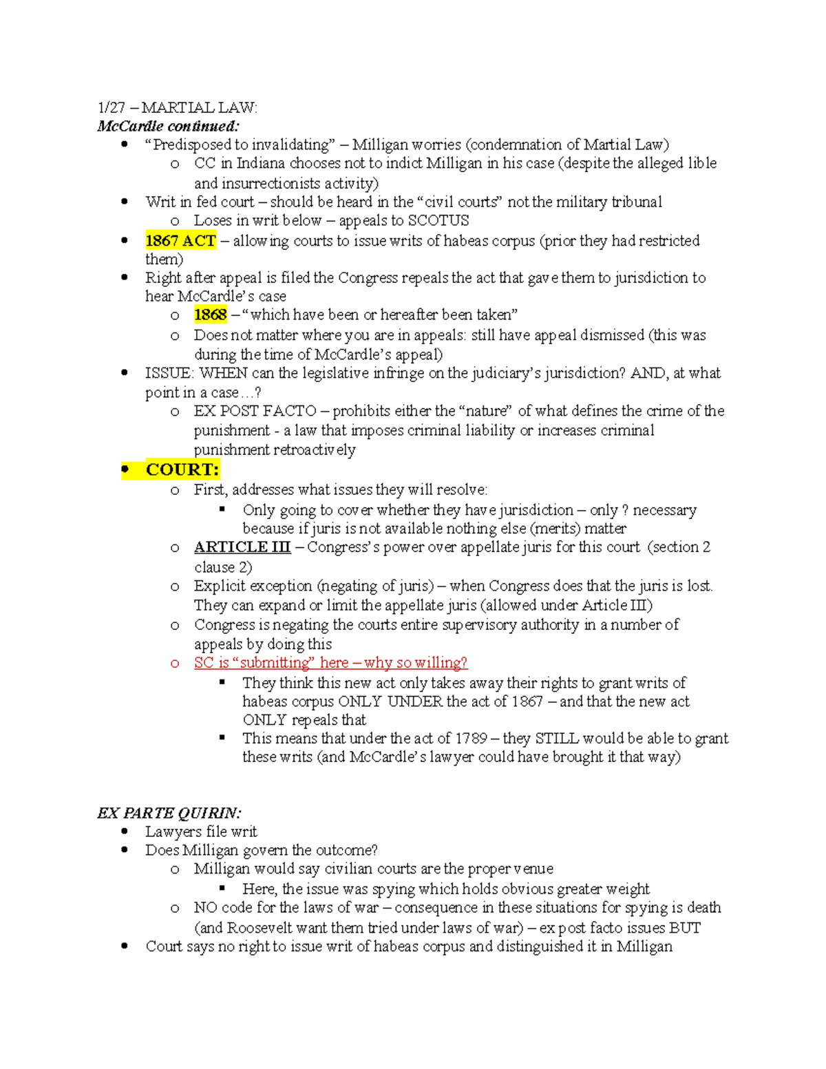 Constitutional Law Notes (Course Code: LAW 301) - Key Cases & Theories ...