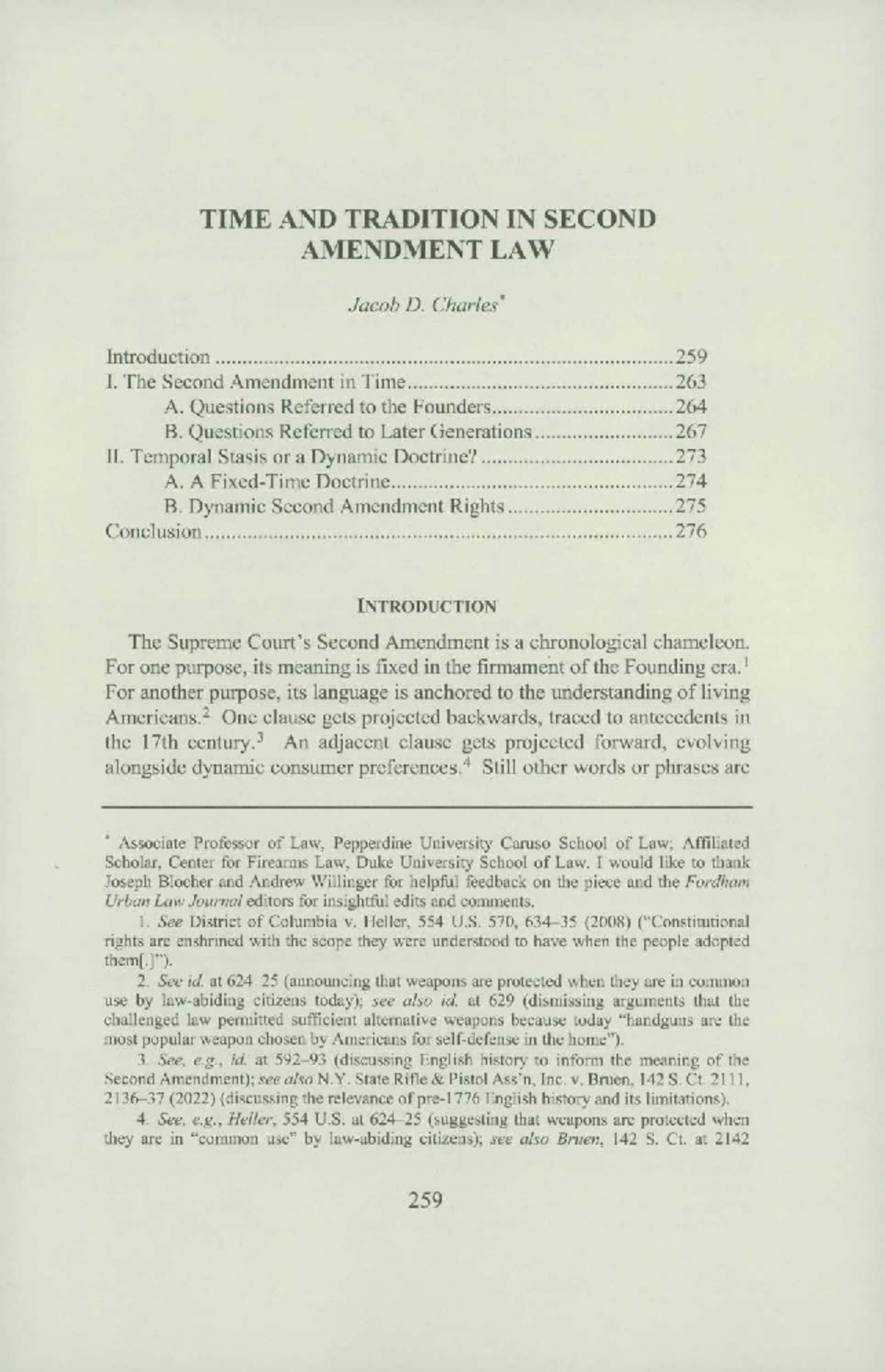 TIME AND TRADITION IN SECOND AMENDMENT LAW: A Critical Analysis - Studocu