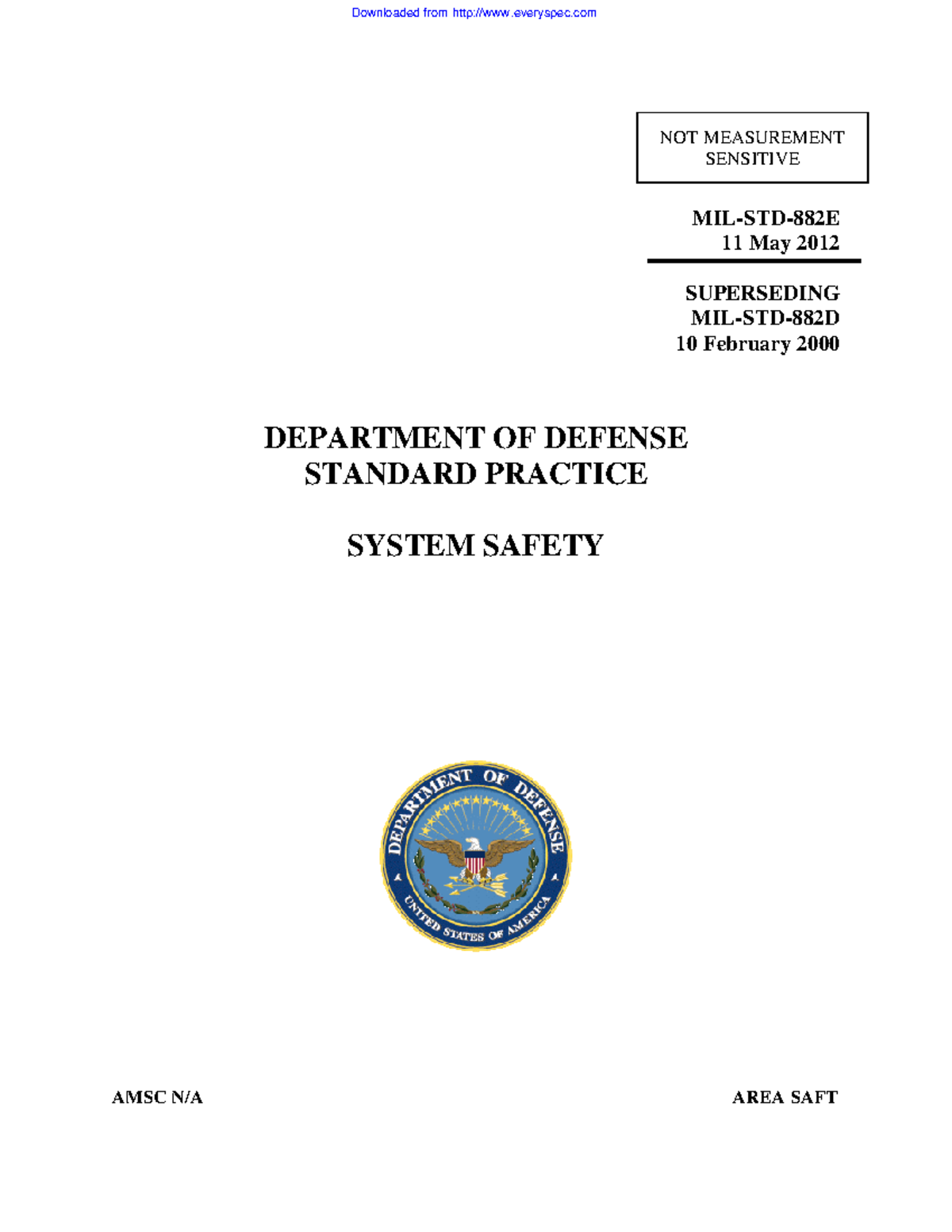 MIL-STD-882E - DoD System Safety Standard Practice Manual - Studocu