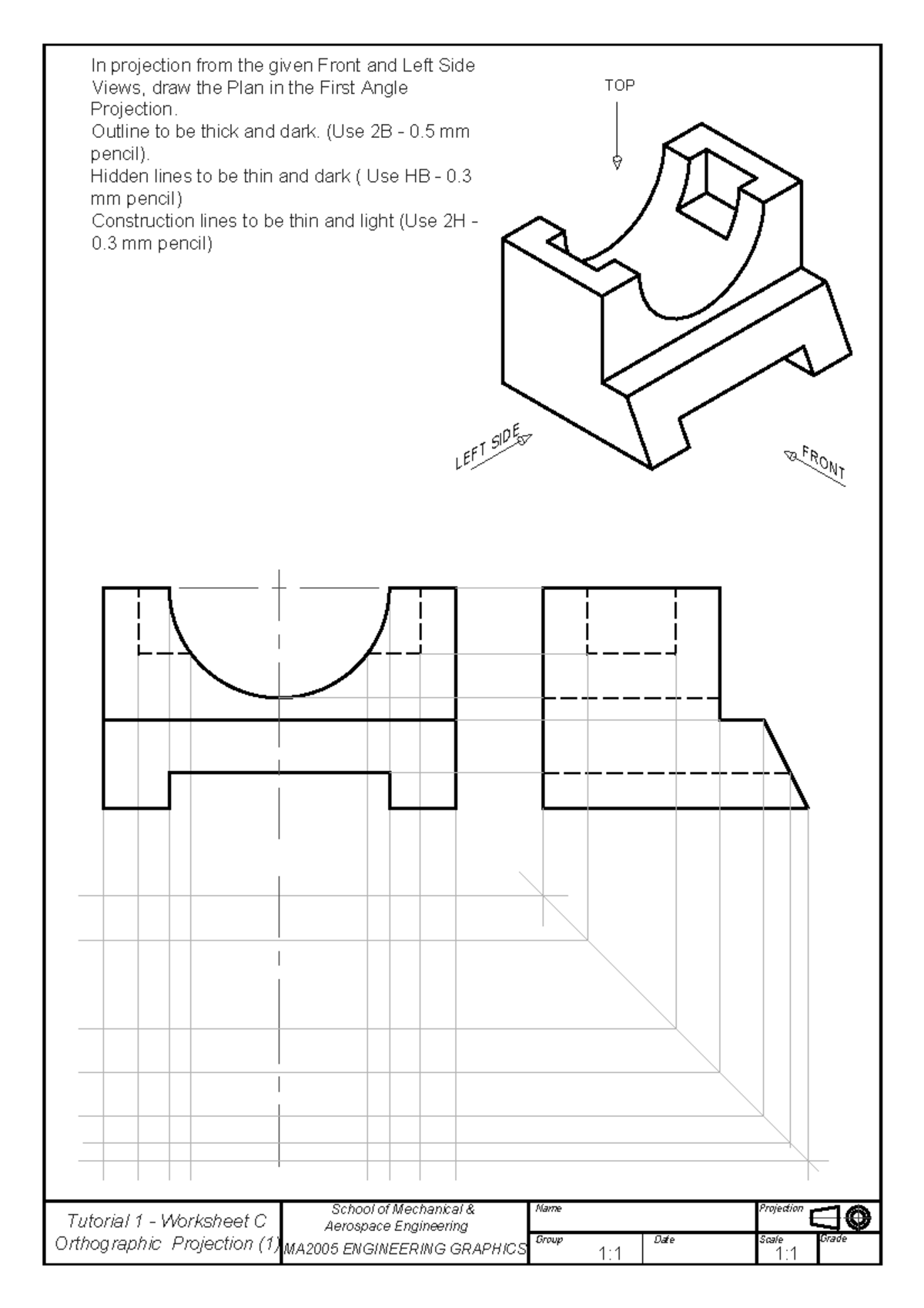 MA2005 Take-Home Assignment 1: Orthographic Projection Exercise - Studocu