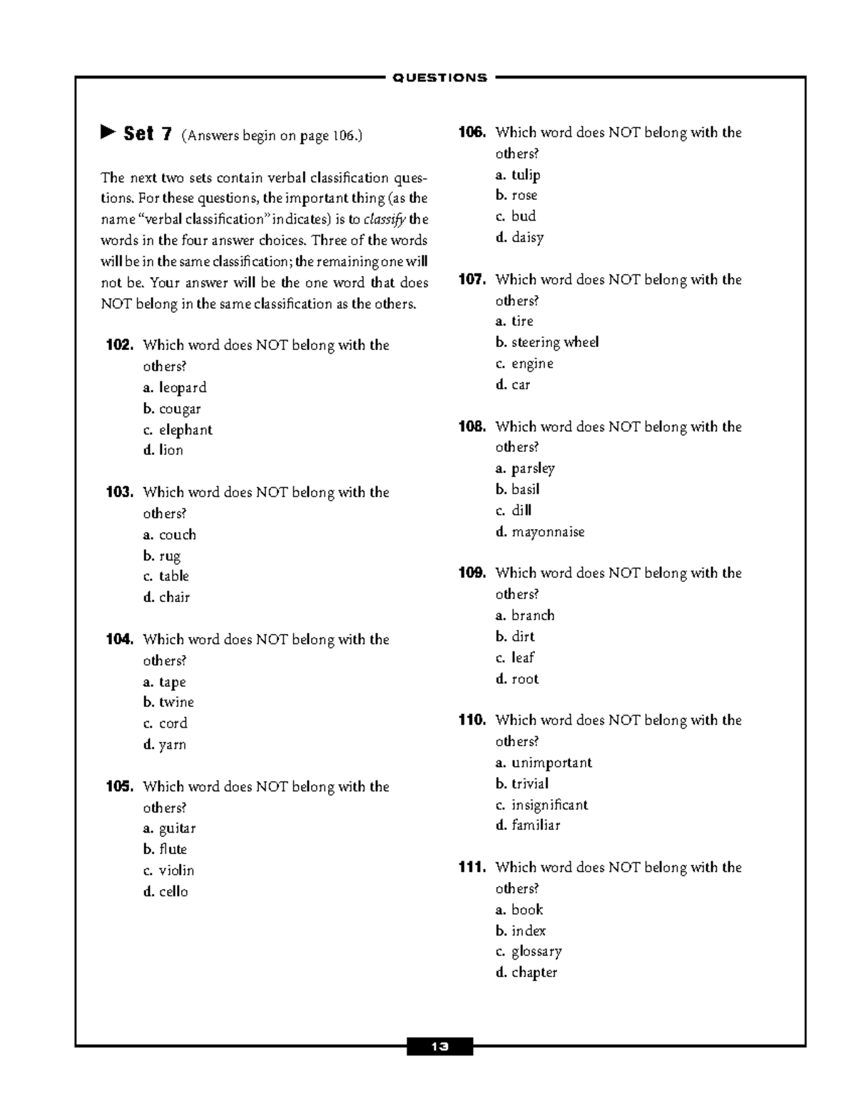 501 Challenging Logic & Reasoning Problems - Verbal Classification Set ...