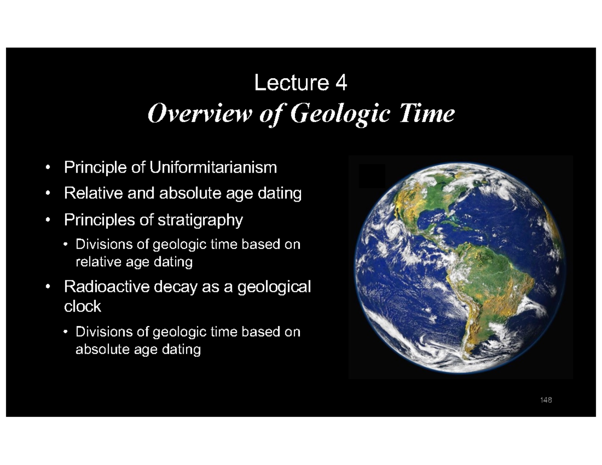 Geologic Time Overview - GESM150L Lecture Notes Summary - Studocu