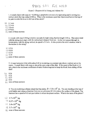 [Solved] (PHYS 1301 and 1101, 1401) College Physics (PHYS 201) - Studocu