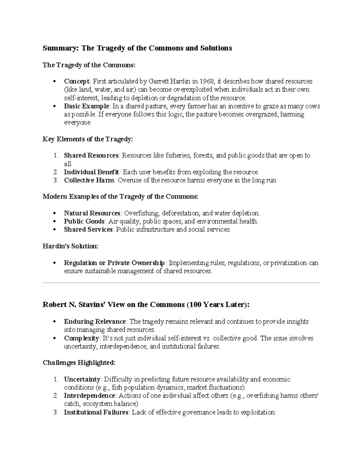 Tradegy of the Commons - Basic Example: In a shared pasture, every ...