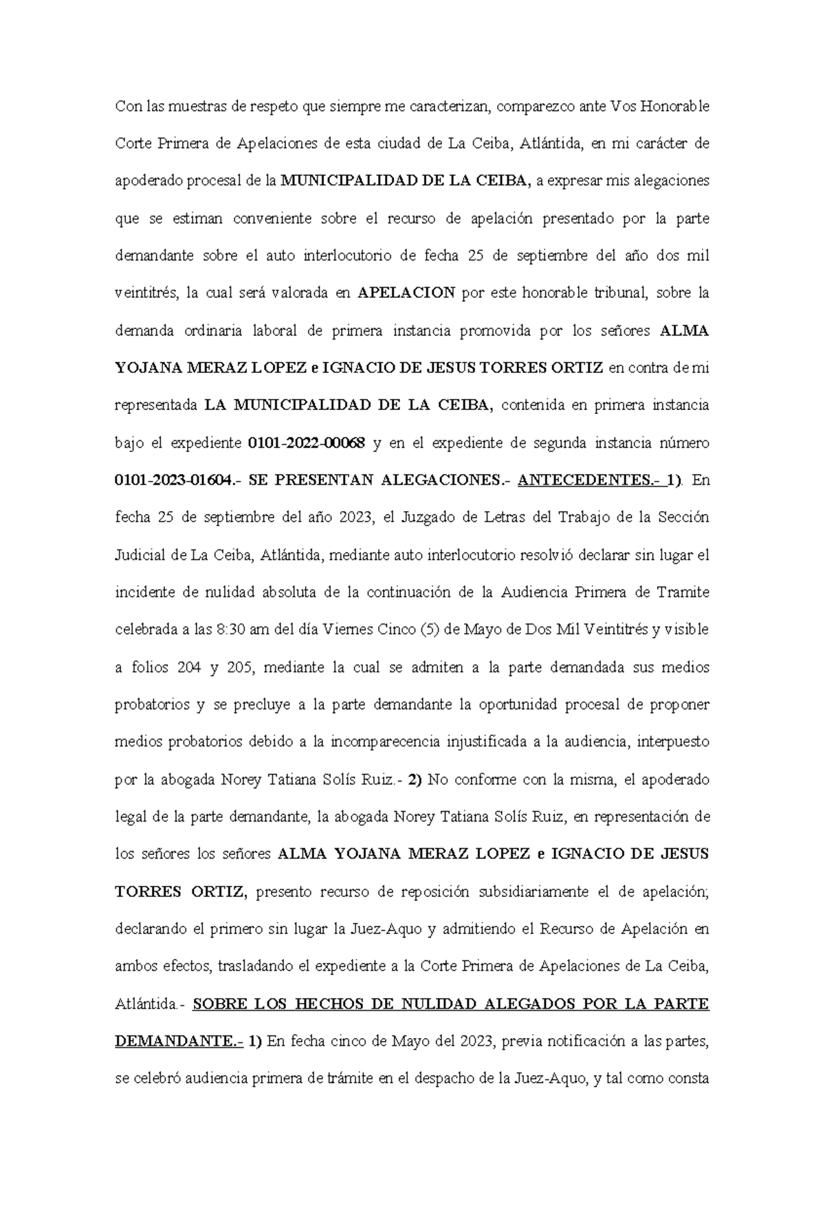 Alegaciones ALMA E Ignacio - Con las muestras de respeto que siempre me ...