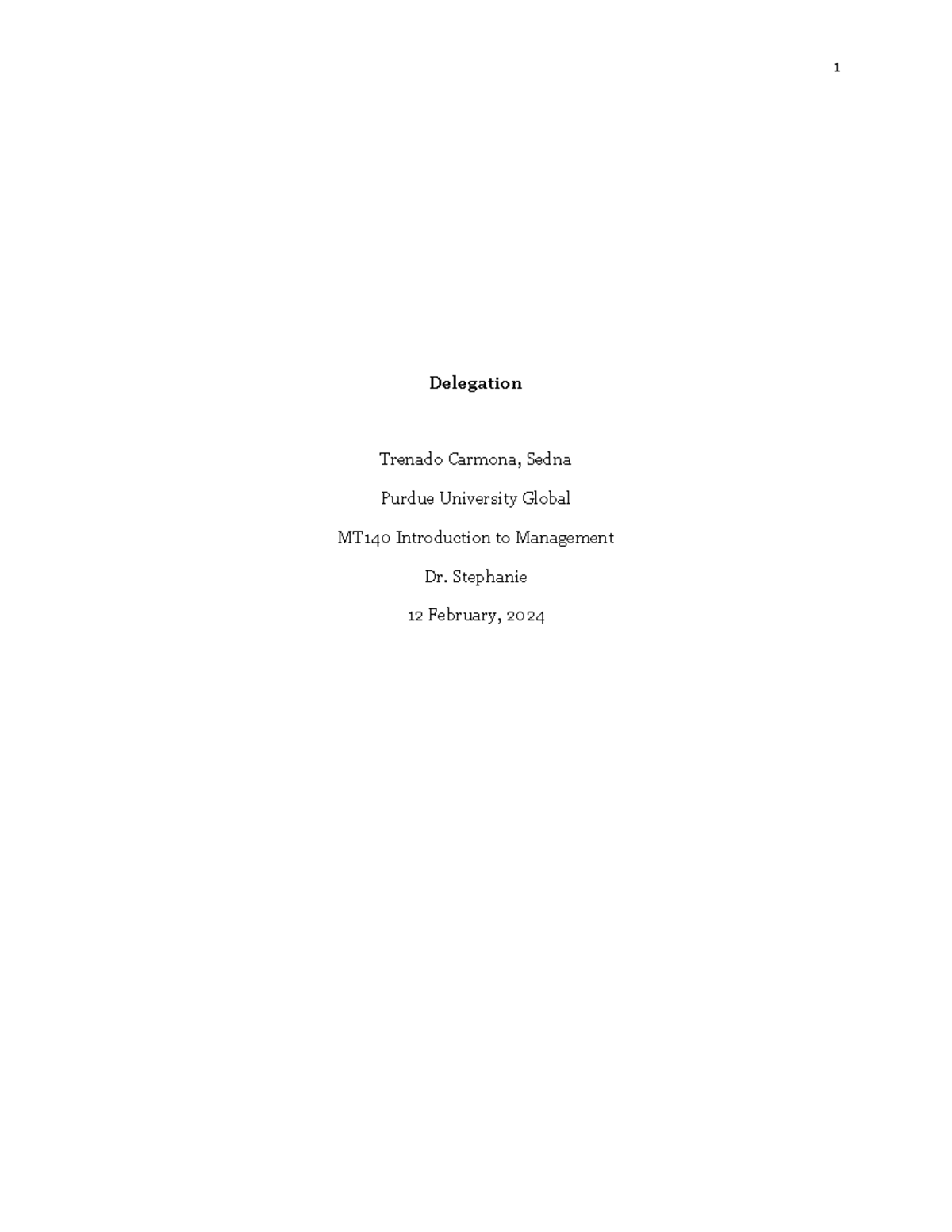 MT140 Unit 3 Delegation Assignment - Effective Leadership Insights ...