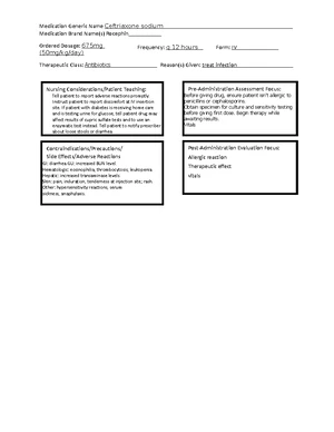 Med Card Template Standard Final for Pharmacy Course - Studocu