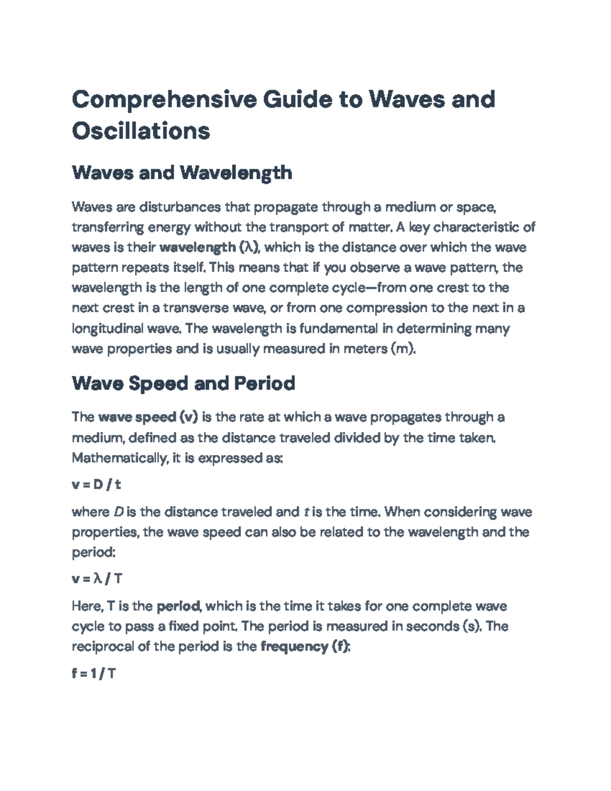 Comprehensive Guide to Waves & Oscillations in Physics (PHYS 101) - Studocu