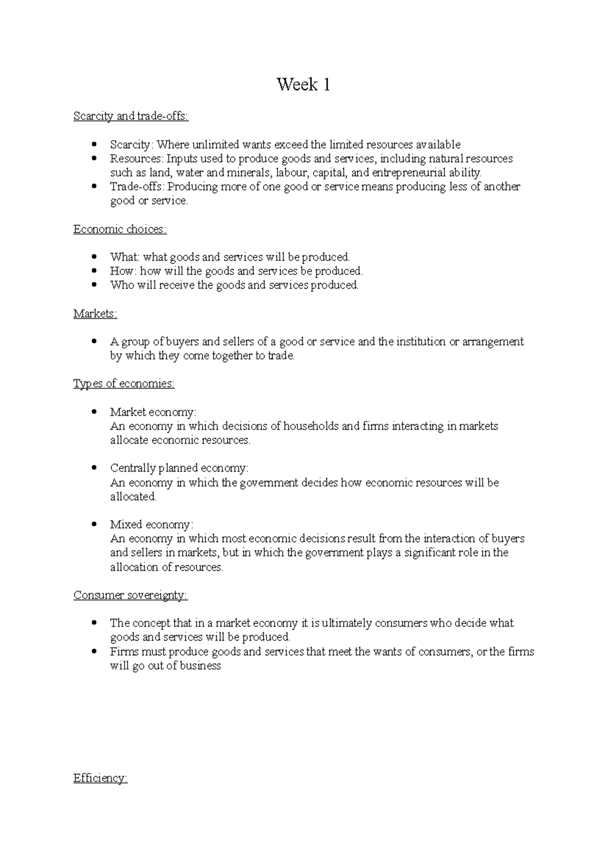 Week 1 EP - Scarcity and Economic Choices in Principles of Economics ...