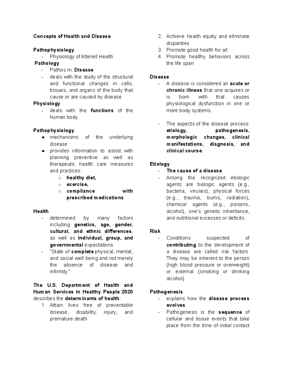 Concepts of Health and Disease Trans 1 - Concepts of Health and Disease ...