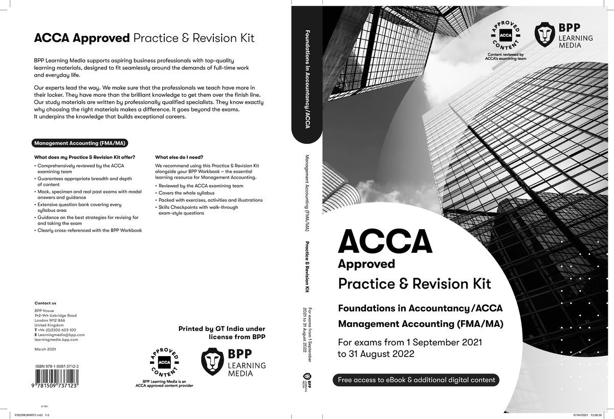 ACCA Management Accounting (FMA/MA) Practice & Revision Kit 2021