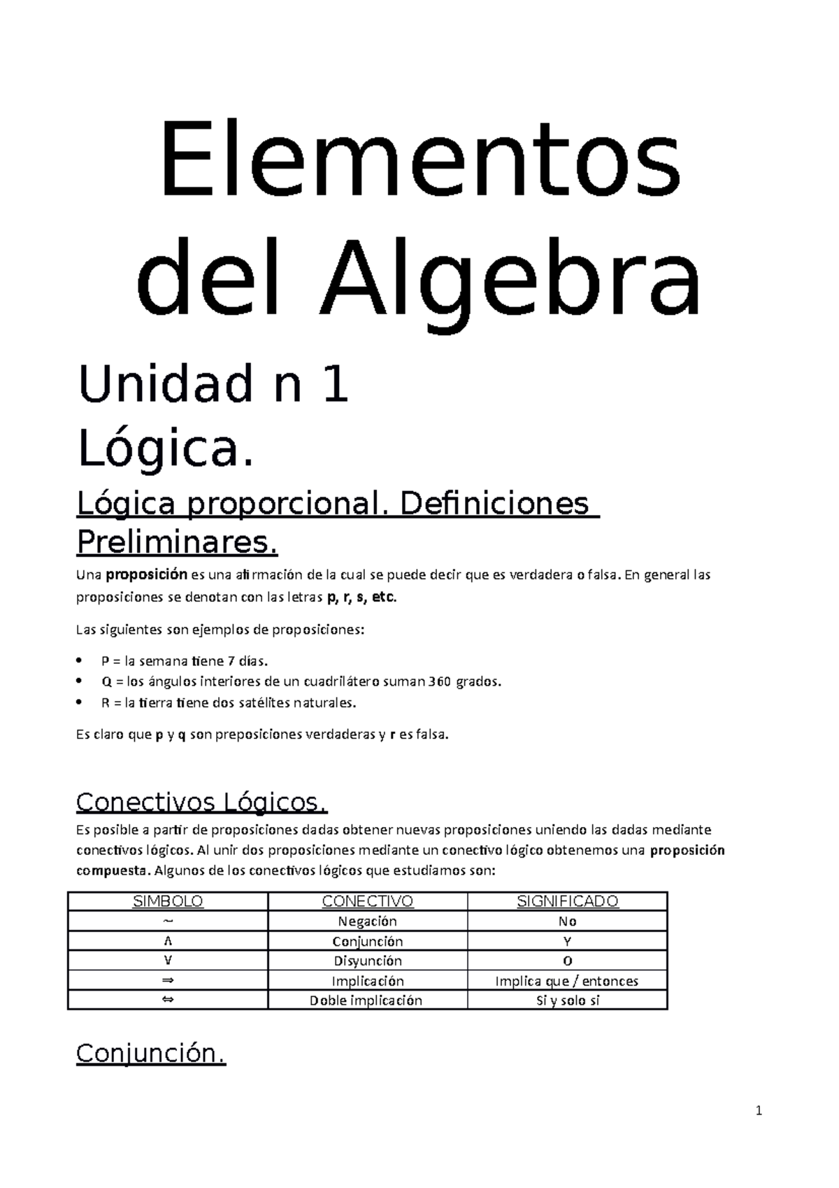Elementos del Álgebra (Algebra Basics) - Unidad 1 y 2 - Studocu