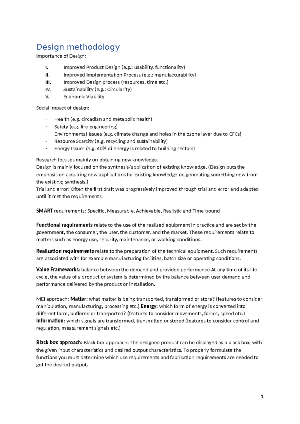 Design Methodology Overview: Key Principles and Techniques - Studeersnel
