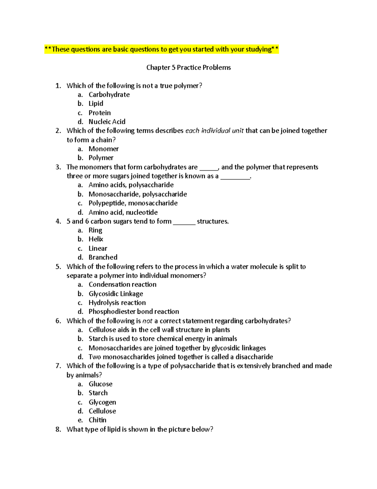 Chapter 5 Practice Questions and Answers for Review - Studocu