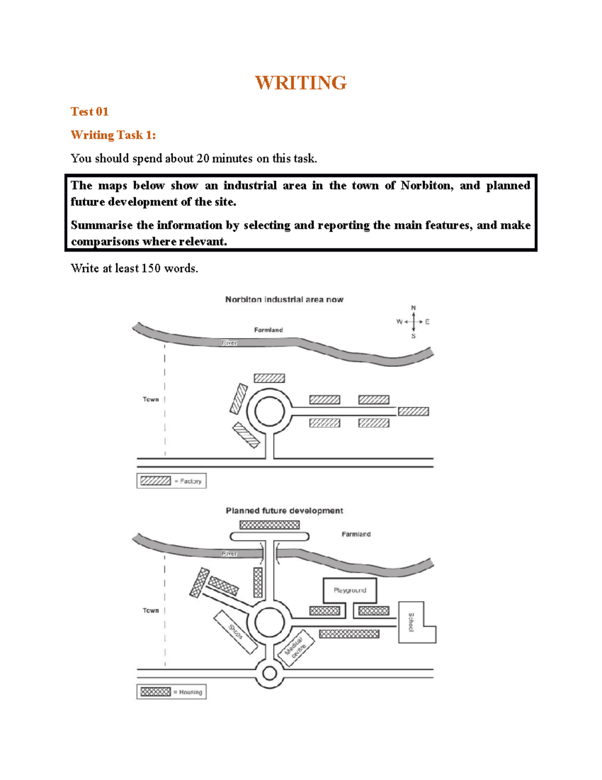 Writing - WRITING Test 01 Writing Task 1: You should spend about 20 ...