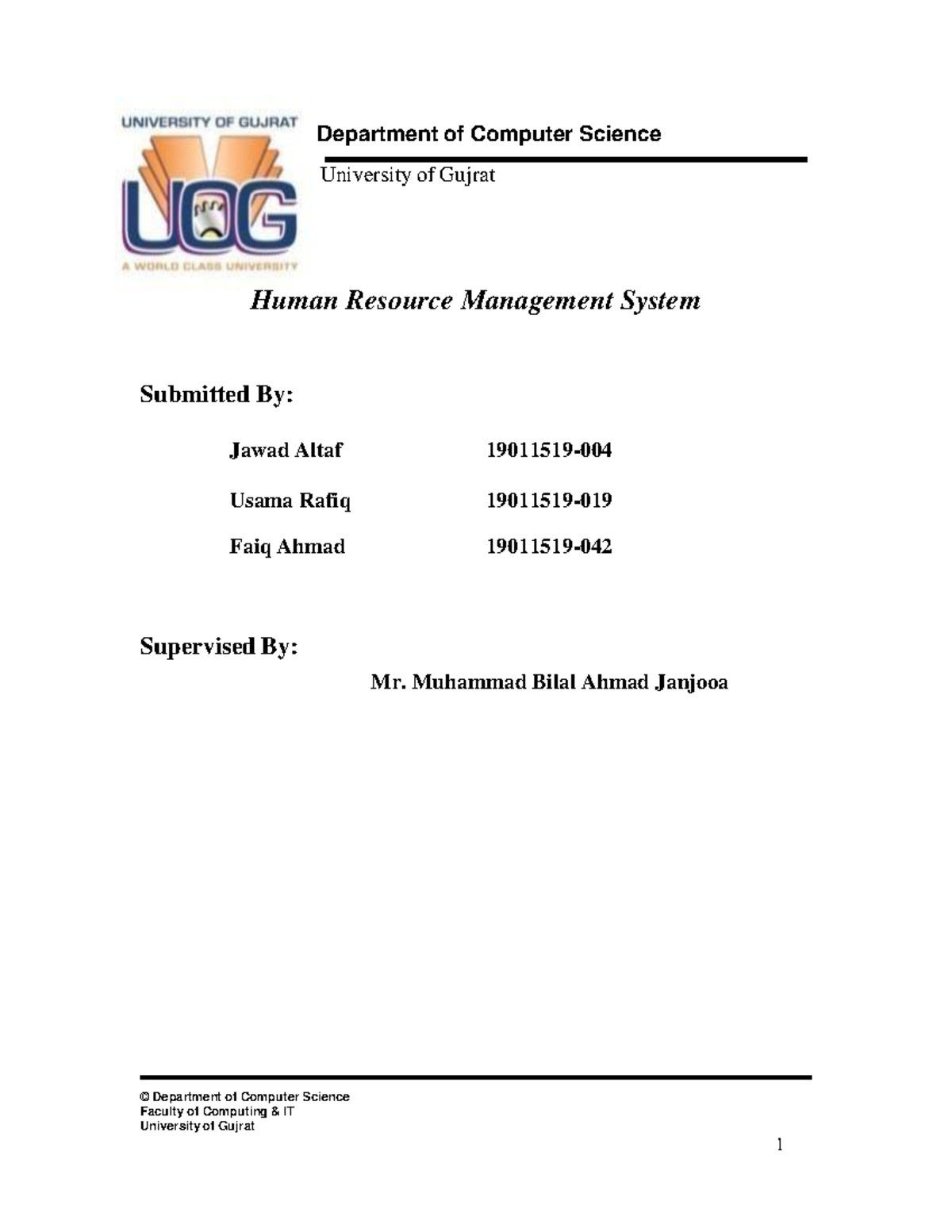 Final Year Project Proposal on HR Management System (FYP HRMS) - Studocu