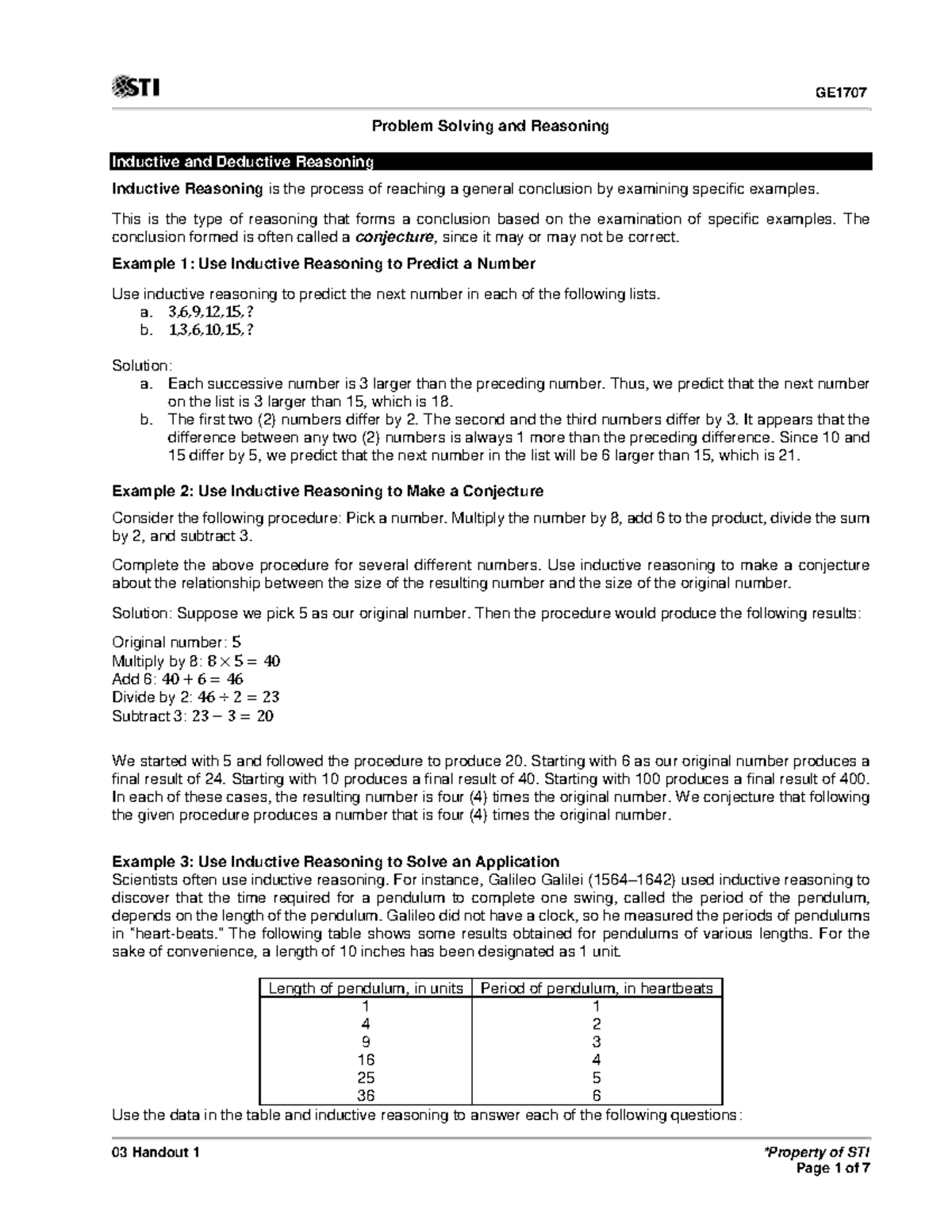 03 MATH - Inductive and Deductive Reasoning Concepts and Examples - Studocu