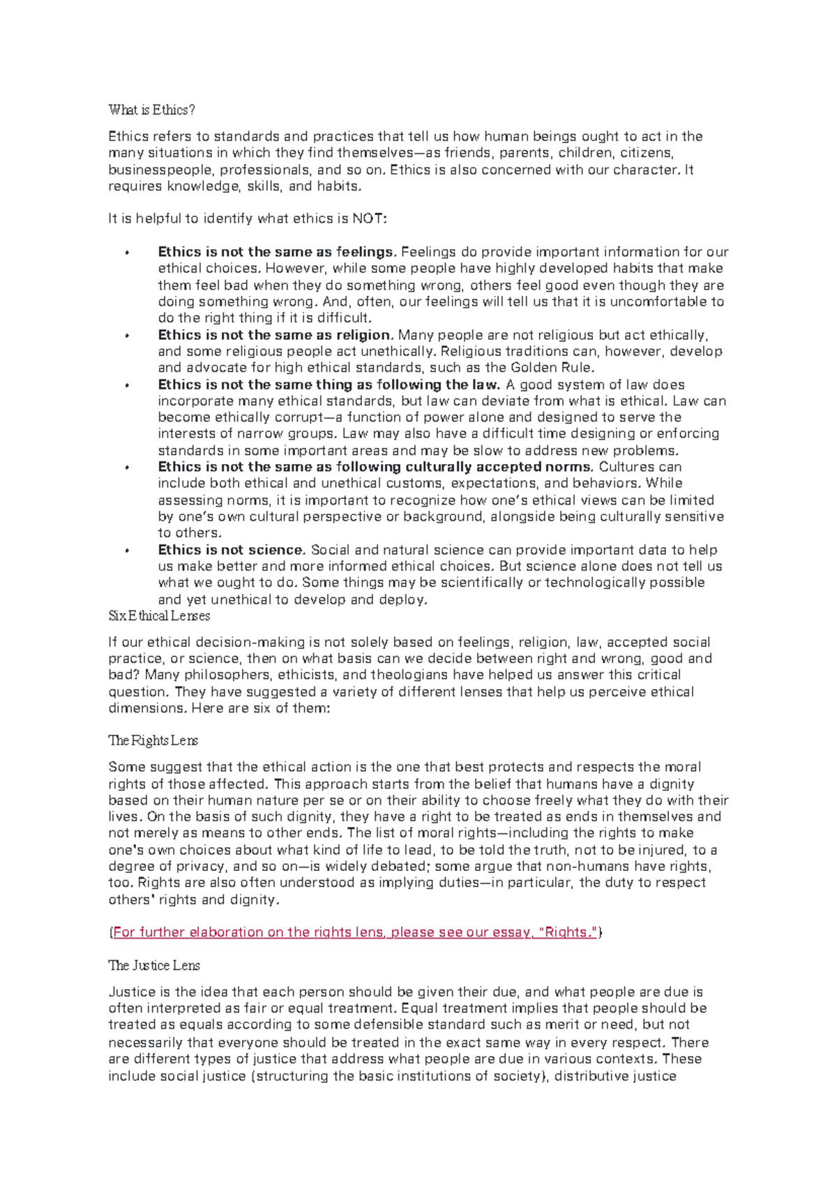 Ethics 101: Understanding Moral Principles and Their Applications - Studocu