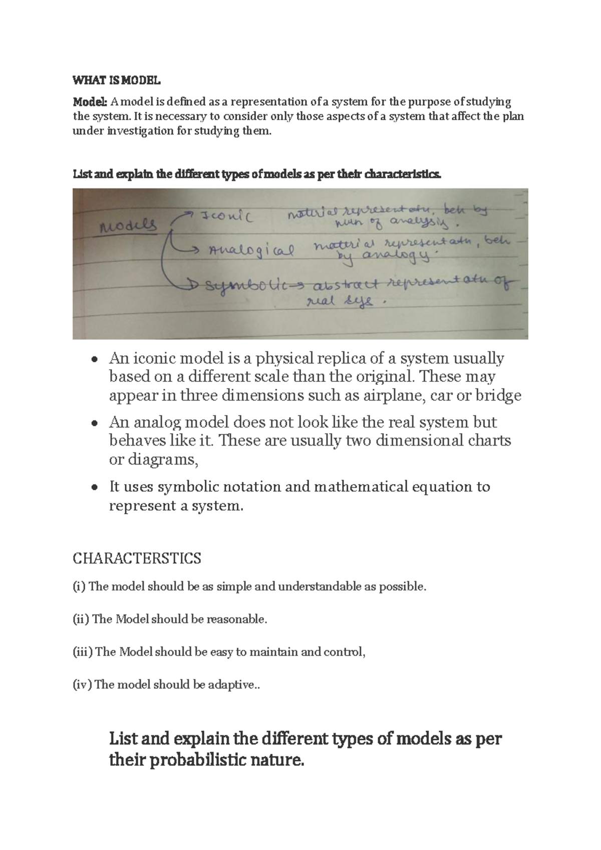 BI Notes - ####### WHAT IS MODEL Model: A model is defined as a ...