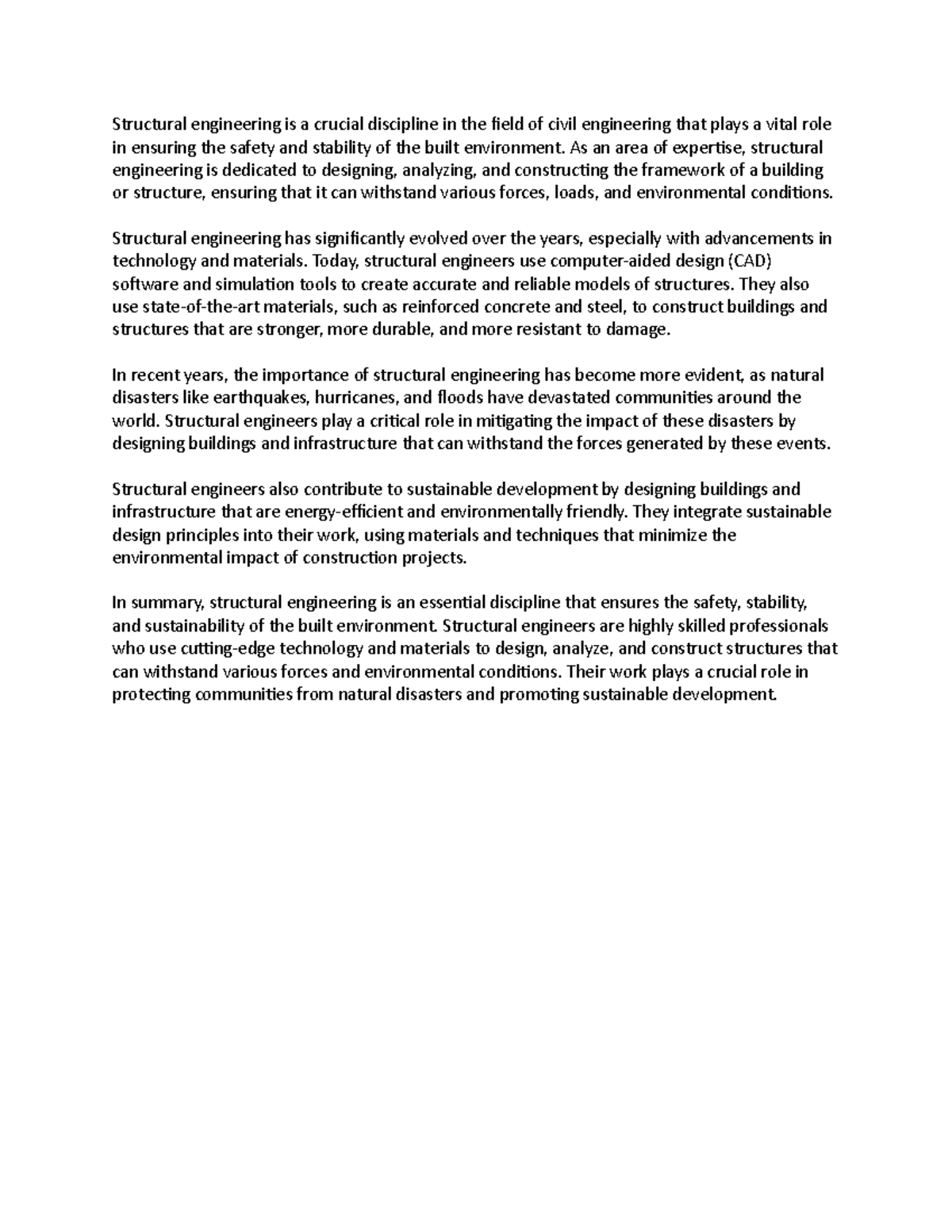 Structural Engineering: Ensuring Safety and Sustainability in C.E ...