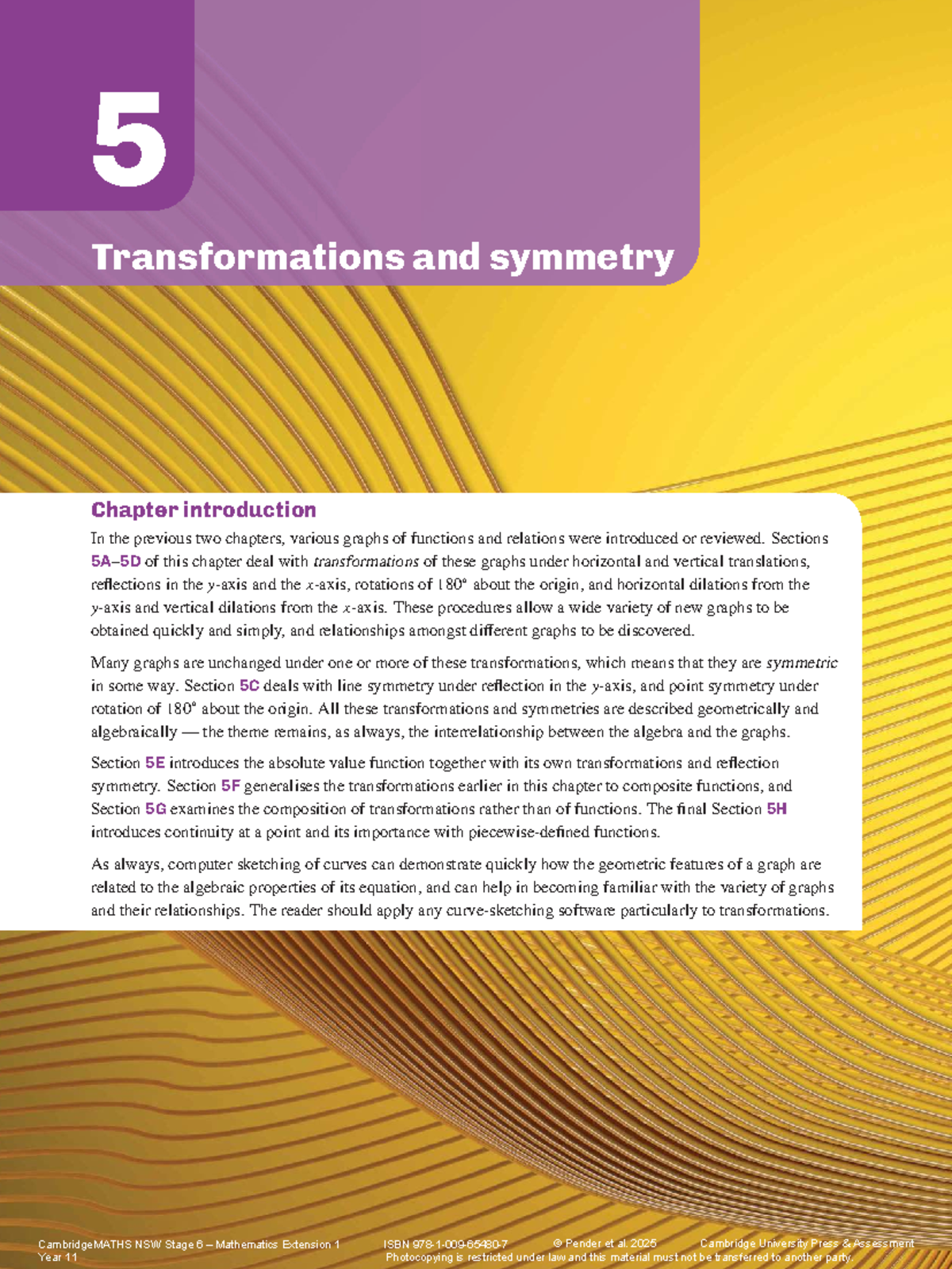 CMS6 Ext1 112ed Chapter 5: Transformations and Symmetry - Studocu