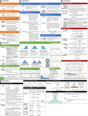 Statistics Cheat Sheet: Test 1 Overview of Data Types and Concepts ...