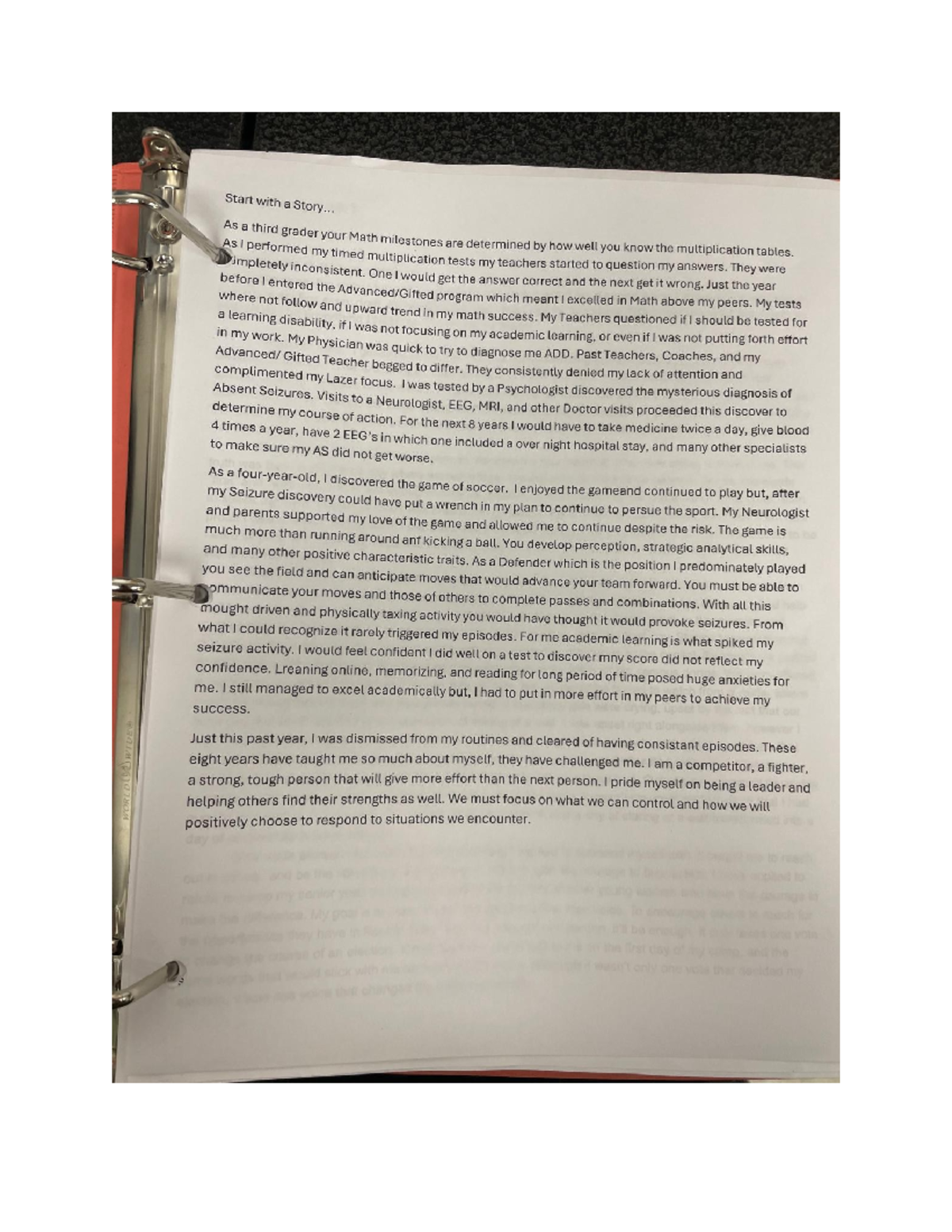 College essay example # - Studocu