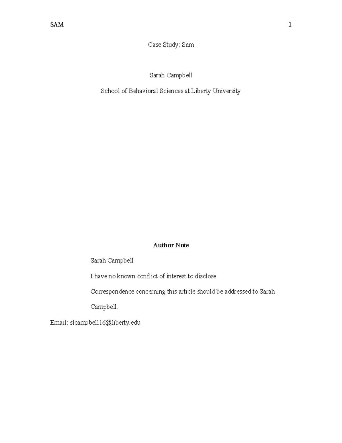 Case Study: Sam (Bipolar Disorder Analysis) - Studocu