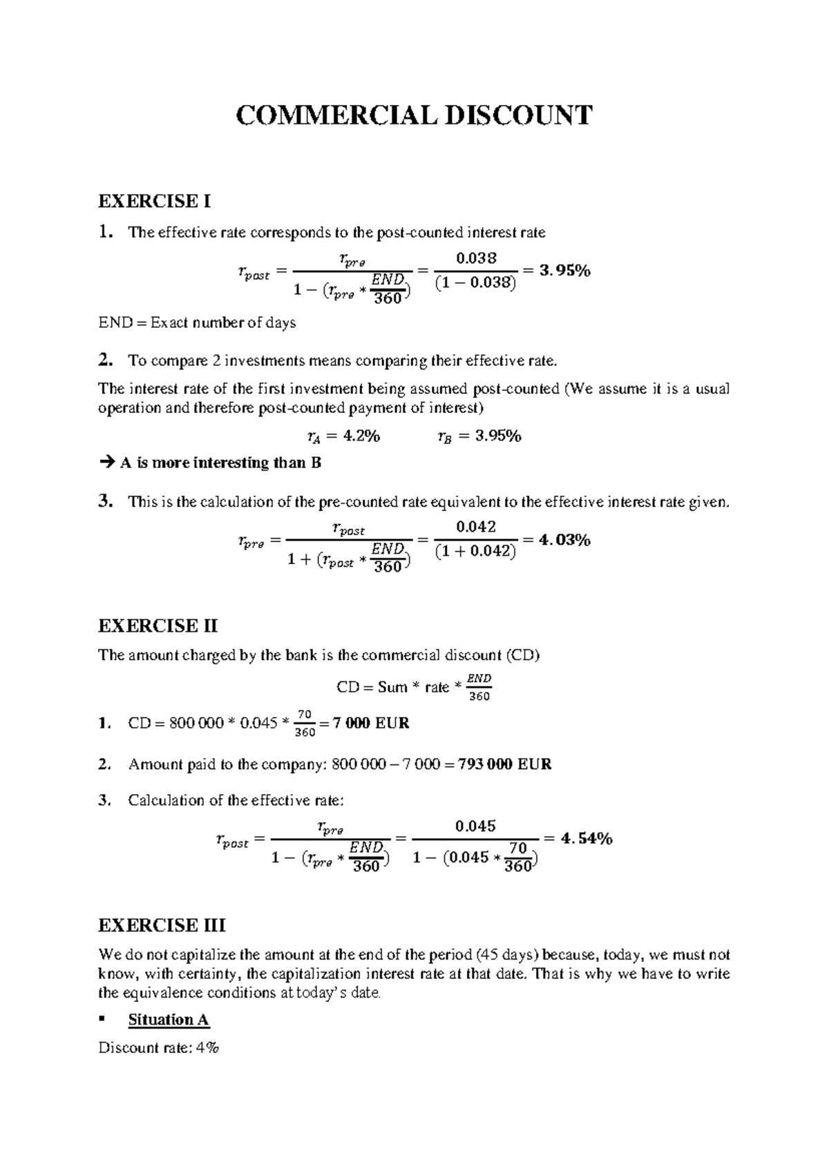 3-1 - EN - Commercial Discount Exercises - Correction - COMMERCIAL ...
