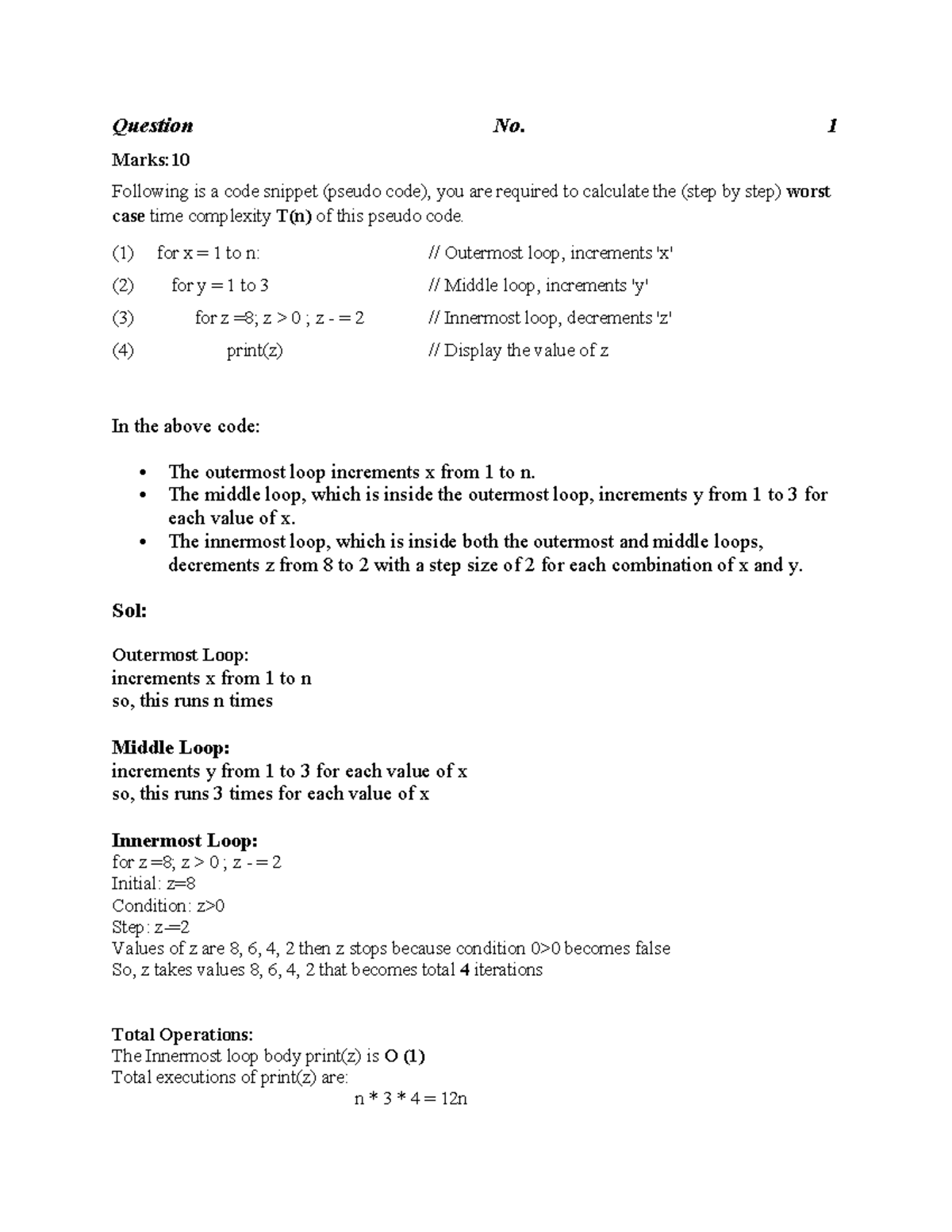 CS502 Final Exam: Time Complexity Analysis of Pseudo Code and Heapify ...