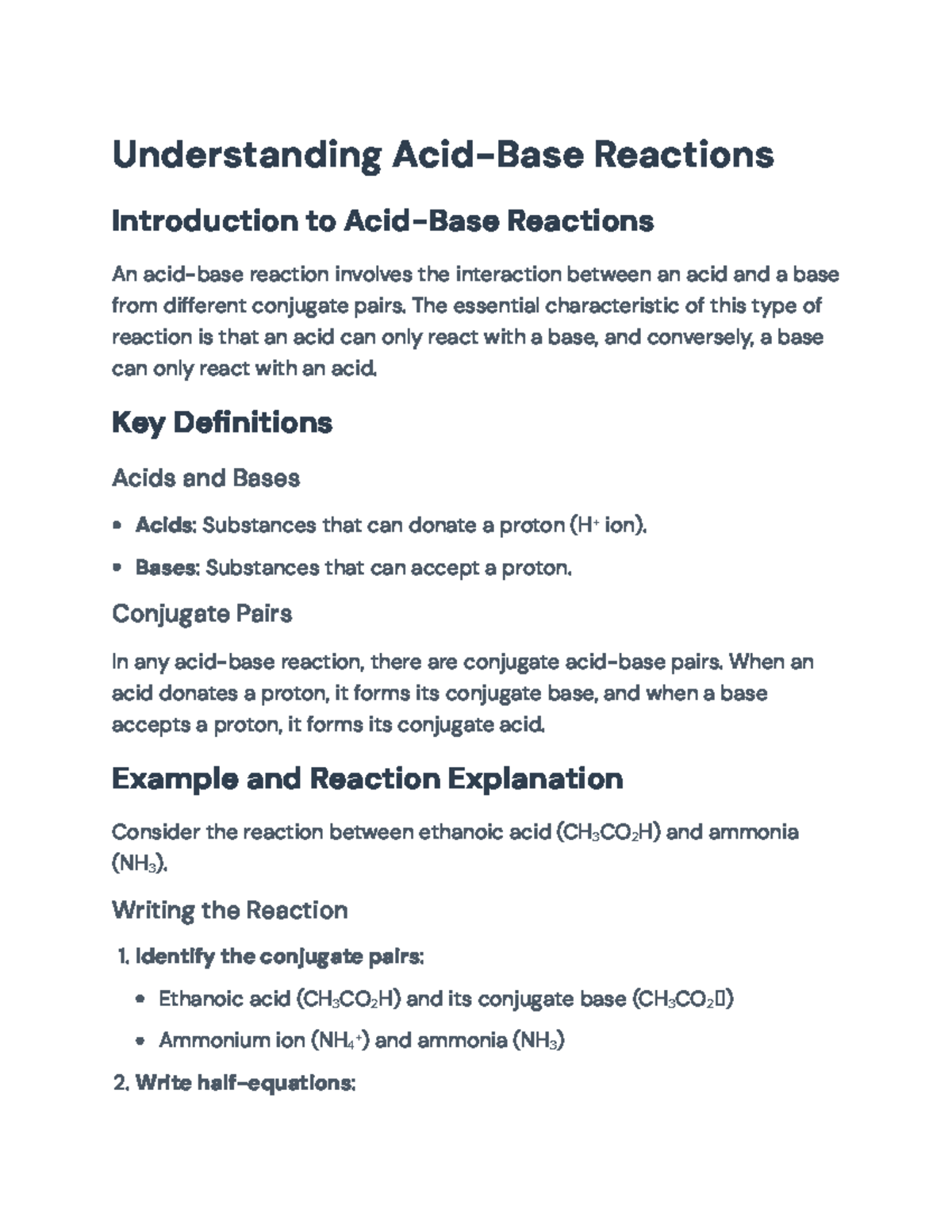 Understanding Acid-Base Reactions: Key Concepts and Examples ...