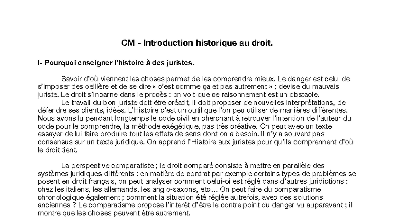 CM IHD : Introduction à l'Histoire du Droit et ses Enjeux - Studocu