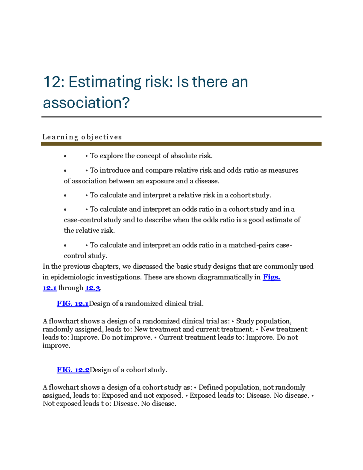 12: Estimating Attributable Risk and Relative Risk in Epidemiology ...