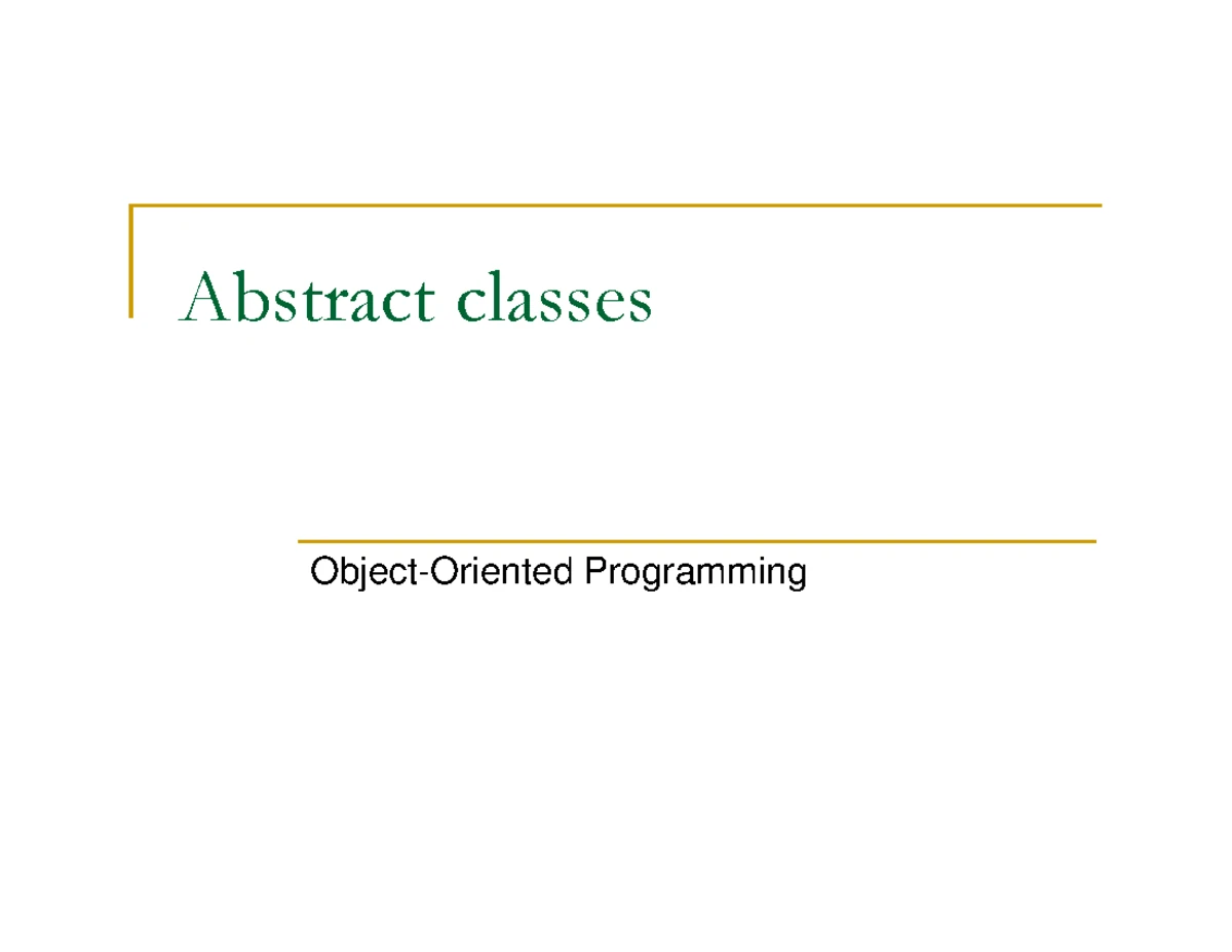 Objects and Classes Programming Outline: Design, Methods, and ...