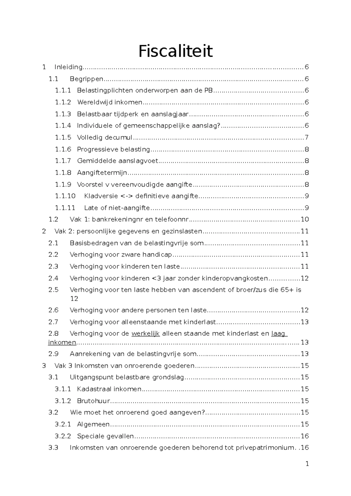 Fiscaliteit Notities & Samenvatting - Diverse Inkomsten DIVERSE ...