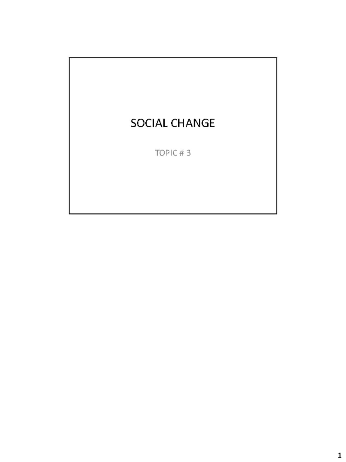 SOC 101 - Lecture Notes on Social Change: Key Concepts and Theories ...