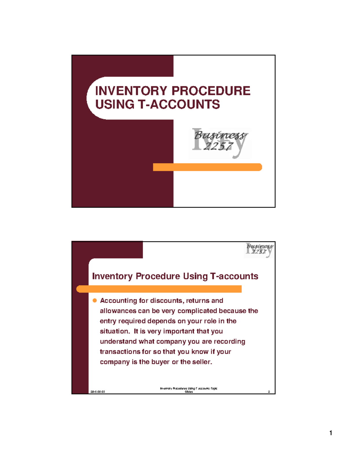 Inventory+Procedure+Using+T-accounts+Topic+Slides - INVENTORY PROCEDURE ...