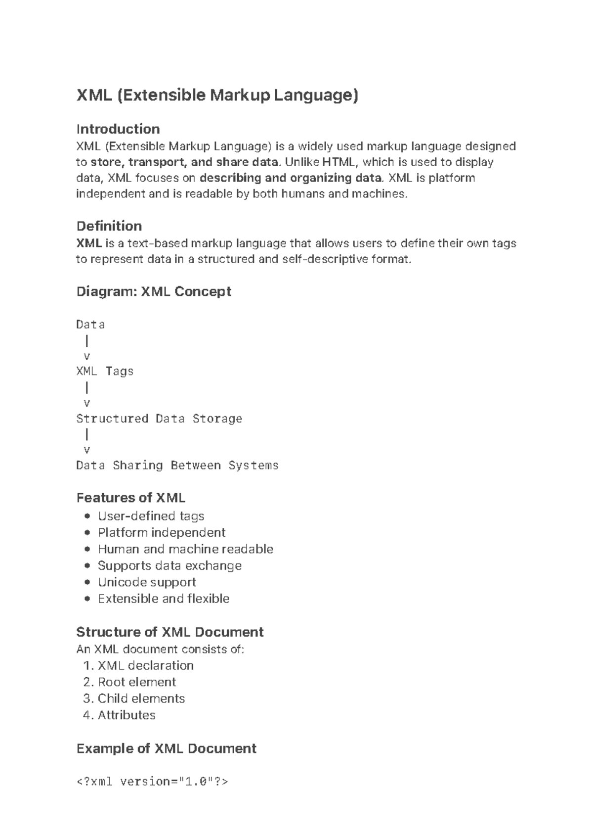 IWT 101: XML and PHP Sessions - Unit 2 Notes - Studocu
