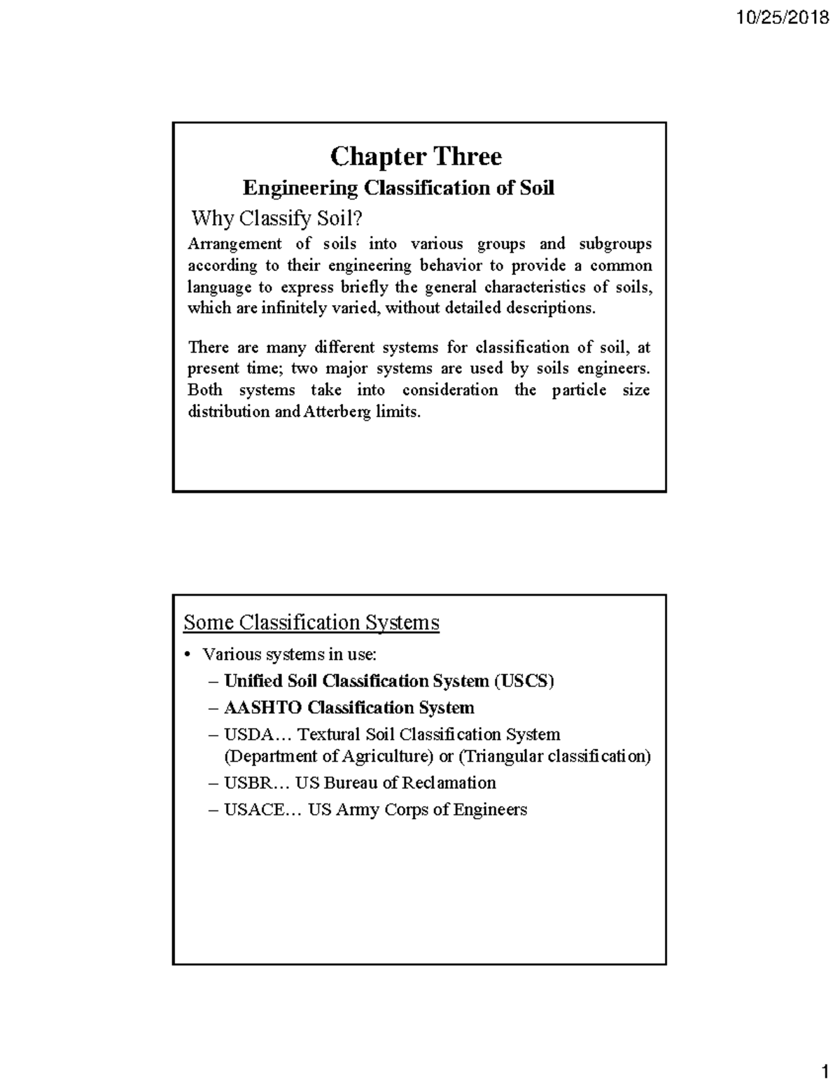 Chapter 3 Soil Classification - Engineering Classification of Soil Why ...