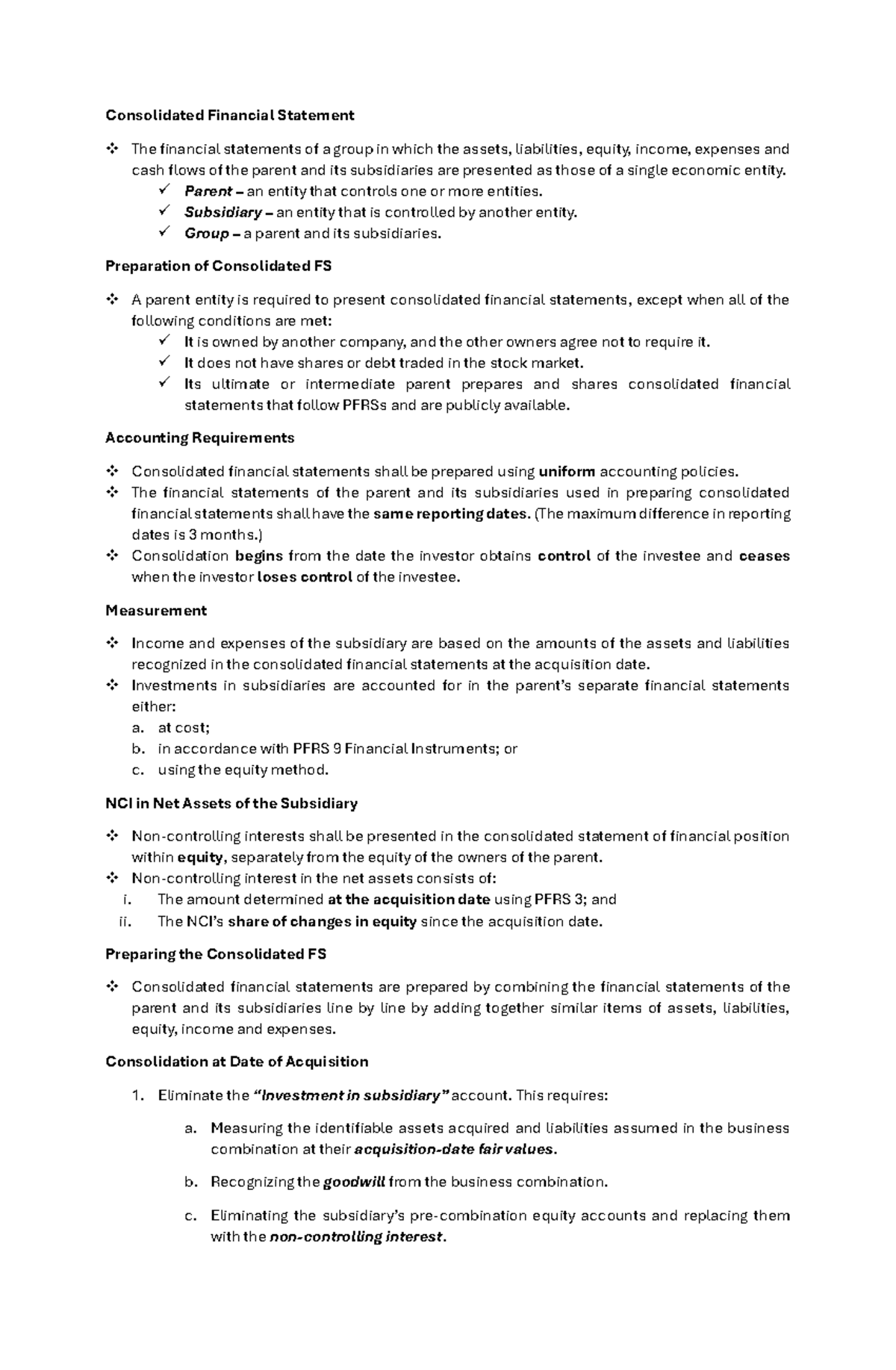 Consolidated Financial Statements: Key Accounting Principles and ...