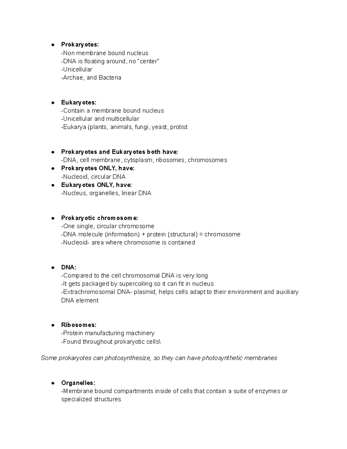Cell Structures and Functions: Prokaryotes vs. Eukaryotes (Bio 101 ...