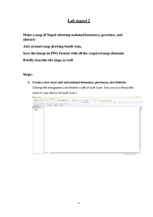 GIS Lab-1 - dsaf - 1 Lab report 1 Screenshot the Arc GIS interface and ...