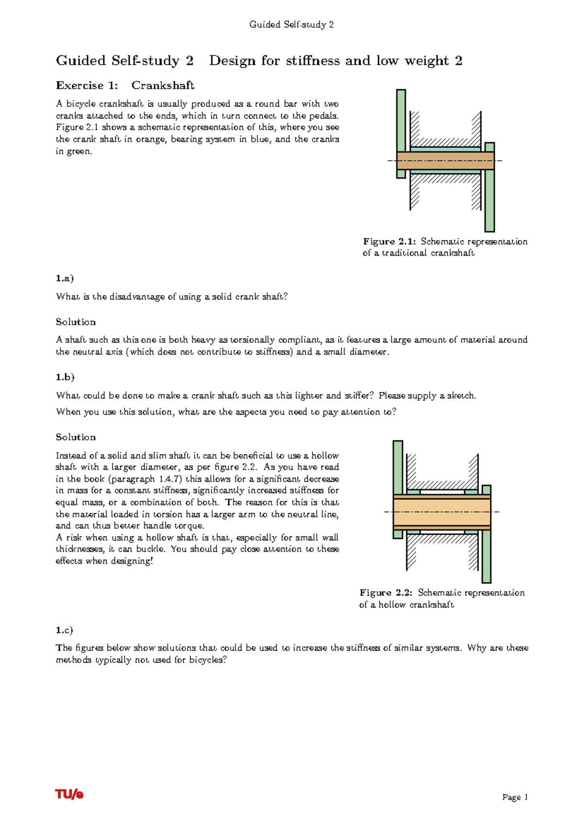 GSS2 Design for Stiffness & Lightweight: Solutions to Exercises ...
