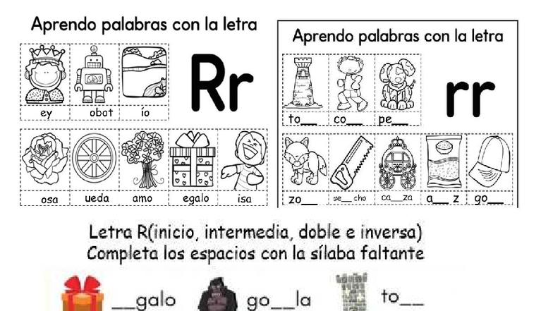 Ficha de Actividades con la Letra R - Aprendo Palabras - Studocu