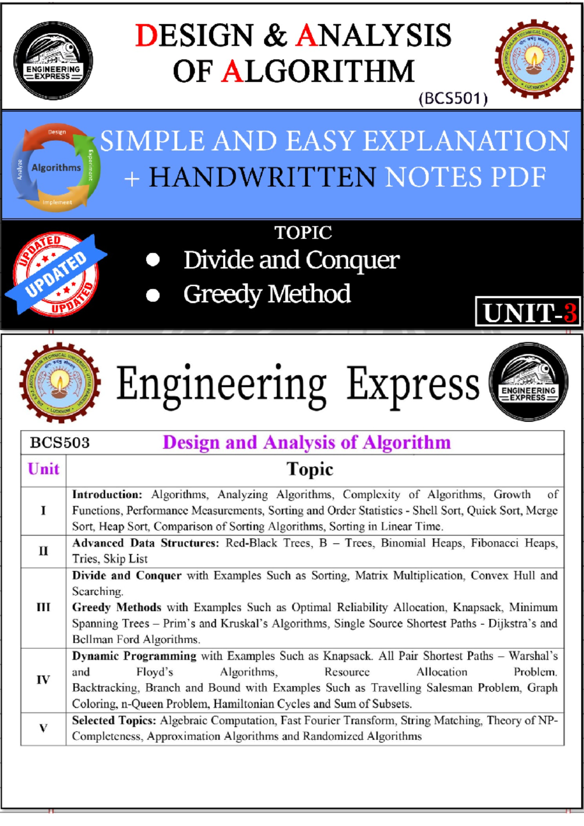 DAA Unit 3 Demo - Ggsj - DESIGN ANALYSIS ENGINEERING EXPRESS OF ...