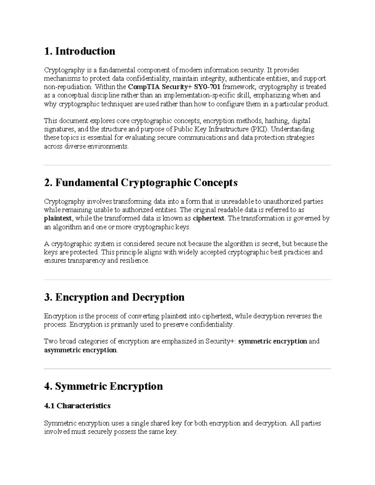 Security+ 3 - Comprehensive Notes on Cryptography Concepts - Studocu